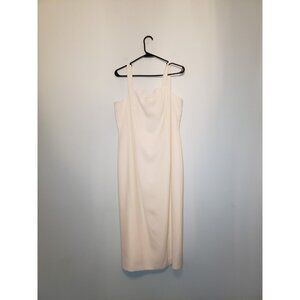 Caramia Womens 14 Midi Dress White Elegant Semi Formal Sleeveless Minimalist